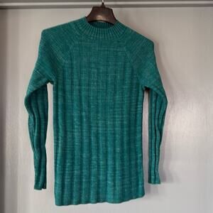 Teal  Womens Mock Neck Sweater Pullover Long Sleeves No Tags sz Small